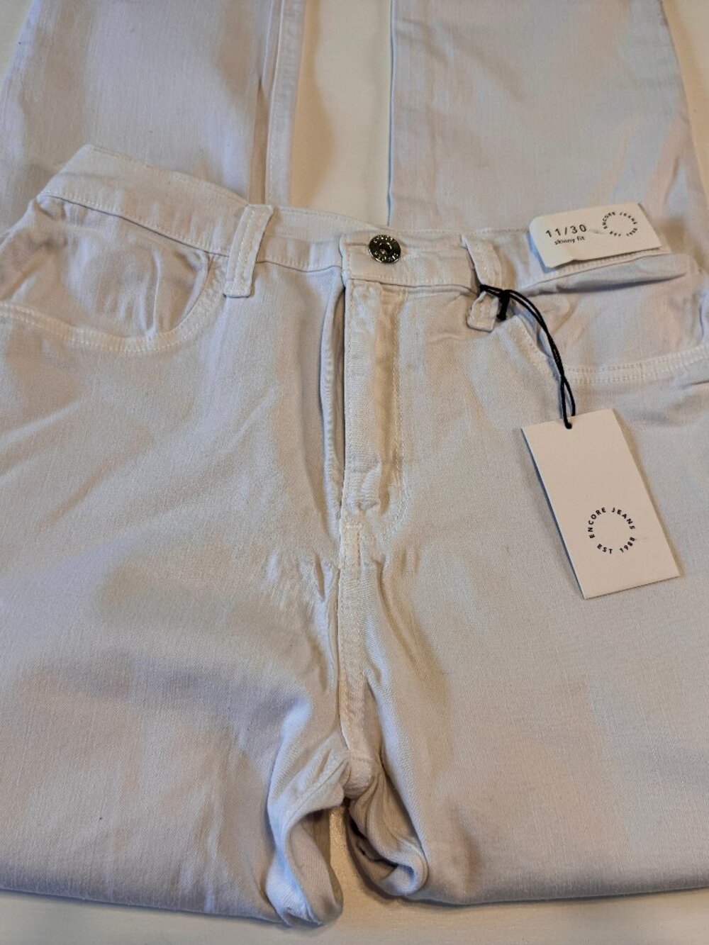 Encore Jeans - White Skinny, Size 11, New with Tags